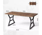 Tavolo da Pranzo Frame con Dettaglio a Vita per 6-8 Persone, Tavolo da Pranzo Rettangolare in Legno con Gambe in Metallo Resistenti, Ideale per Sala da Pranzo