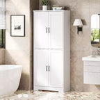 Acekool Armadio da dispensa alto 178 cm con 4 ante, ripiani regolabili, organizer moderno per cucina o soggiorno