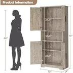 Acekool Armadio da dispensa alto 178 cm con 4 ante, ripiani regolabili, organizer moderno per cucina o soggiorno