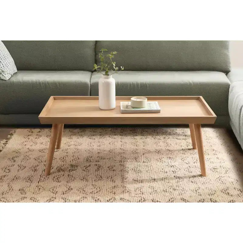 Tavolino rettangolare in legno Kate and Laurel Eastmont, 46x22x17, Naturale
