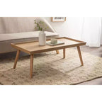 Tavolino rettangolare in legno Kate and Laurel Eastmont, 46x22x17, Naturale