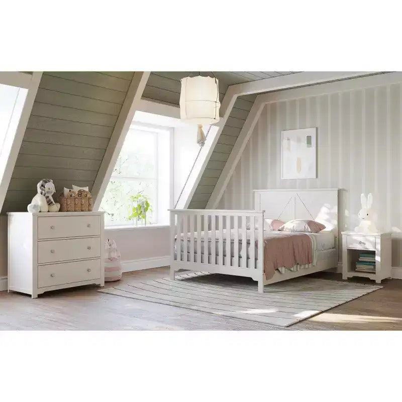 Culla trasformabile 4-in-1 Child Craft Woodland, si converte in lettino da giorno, lettino per bambini, letto a una piazza e mezza, 3 posizioni materasso, finitura sicura per neonati