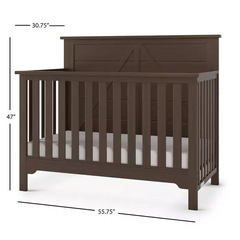 Culla trasformabile 4-in-1 Child Craft Woodland, si converte in lettino da giorno, lettino per bambini, letto a una piazza e mezza, 3 posizioni materasso, finitura sicura per neonati