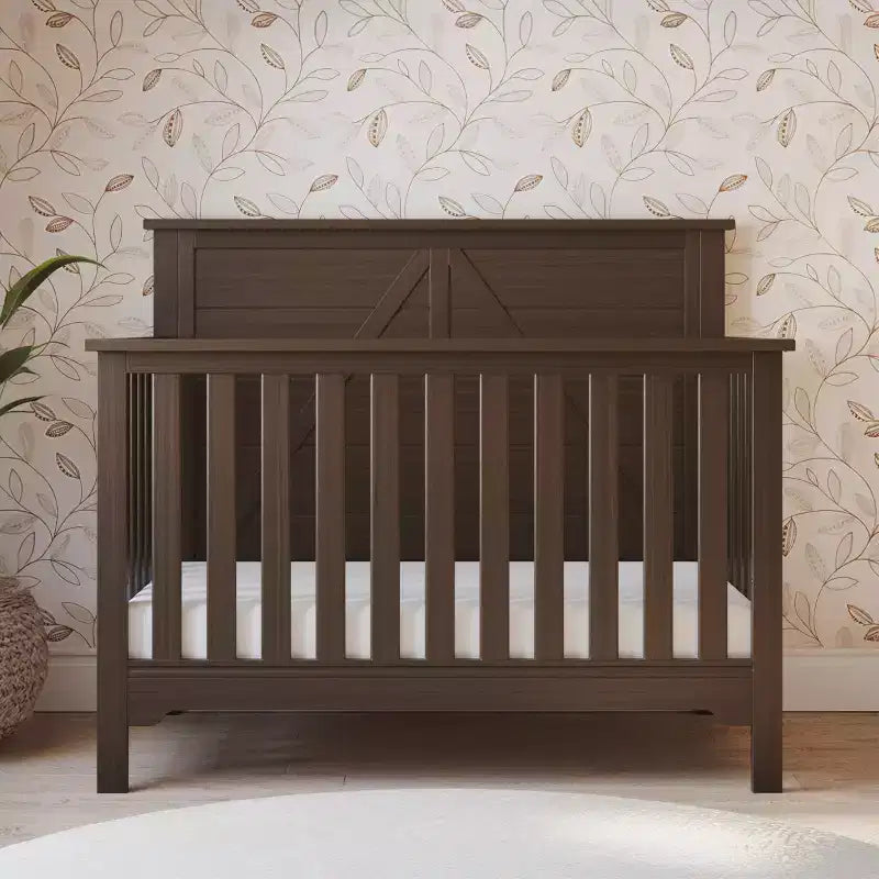 Culla trasformabile 4-in-1 Child Craft Woodland, si converte in lettino da giorno, lettino per bambini, letto a una piazza e mezza, 3 posizioni materasso, finitura sicura per neonati