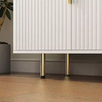 JVNOXK Madia Moderna da 144 cm con Funzione Contenitore, Credenza Grande con Pannelli Laterali Scanalati e Ripiani Regolabili, Bianco