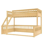 Letto a castello Twin XL/Full XL su Queen con scaletta e sponde di protezione - ModernLuxe