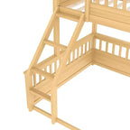 Letto a castello Twin XL/Full XL su Queen con scaletta e sponde di protezione - ModernLuxe