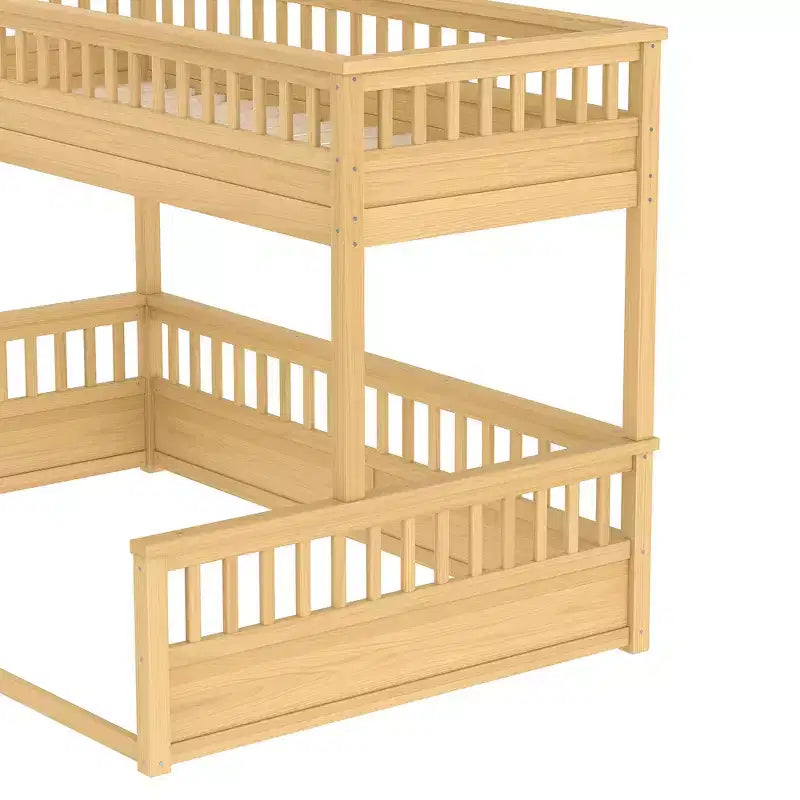 Letto a castello Twin XL/Full XL su Queen con scaletta e sponde di protezione - ModernLuxe
