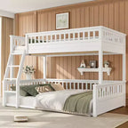 Letto a castello Twin XL/Full XL su Queen con scaletta e sponde di protezione - ModernLuxe
