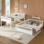 Letto a castello Twin XL/Full XL su Queen con scaletta e sponde di protezione - ModernLuxe