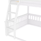 Letto a castello Twin XL/Full XL su Queen con scaletta e sponde di protezione - ModernLuxe