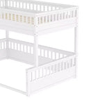 Letto a castello Twin XL/Full XL su Queen con scaletta e sponde di protezione - ModernLuxe