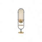 Specchio a figura intera, design 3 in 1 pluripremiato. In rovere beige e nero inchiostro per l'arredamento del soggiorno e della camera da letto