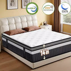 Mattress Clearance,14 Inch Queen Mattress on Sale,Memory Foam Mattress, Medium Firm Feel, CertiPUR-US Certified Cool & Pocket Springs