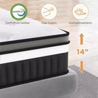 Svuotamento materassi, materasso queen size da 14 pollici in offerta, materasso in memory foam, rigidità media, fresco e con molle insacchettate certificato CertiPUR-US