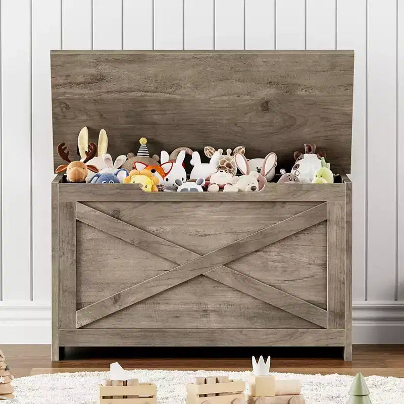 Panca contenitore in legno con cerniera di sicurezza e seduta multiuso, grande scarpiera, multifunzionale, per ingresso, soggiorno, camera da letto