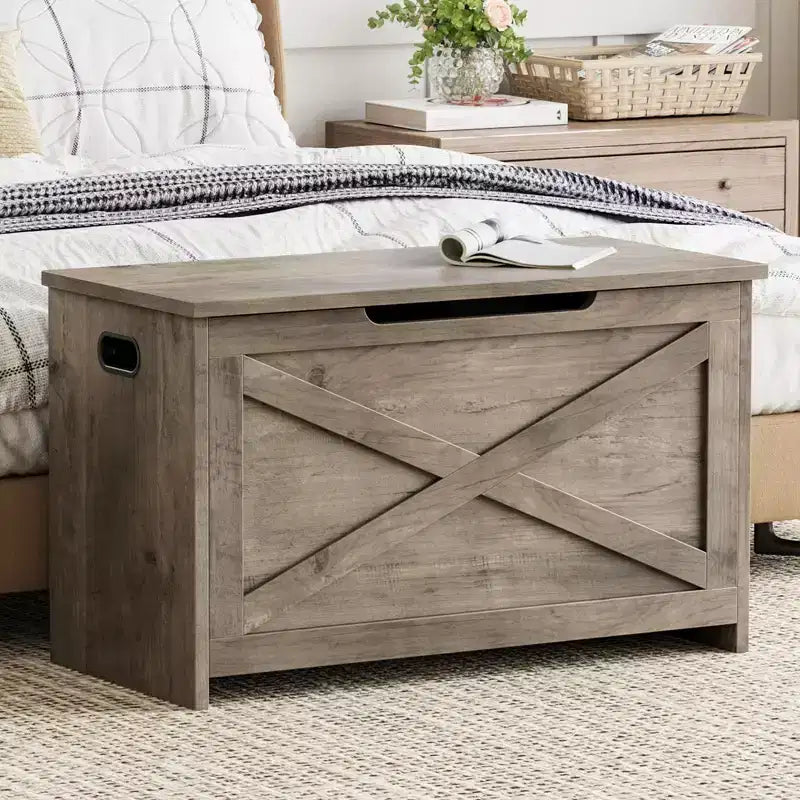 Panca contenitore in legno con cerniera di sicurezza e seduta multiuso, grande scarpiera, multifunzionale, per ingresso, soggiorno, camera da letto