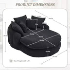 Divano Okak Bean Bag con 5 Cuscini, Grandi Divani Pouf per Adulti/Bambini, Sedia Gigante da Pavimento con Schienale Avvolgente per Salotto