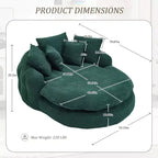 Divano Okak Bean Bag con 5 Cuscini, Grandi Divani Pouf per Adulti/Bambini, Sedia Gigante da Pavimento con Schienale Avvolgente per Salotto