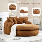 Divano Okak Bean Bag con 5 Cuscini, Grandi Divani Pouf per Adulti/Bambini, Sedia Gigante da Pavimento con Schienale Avvolgente per Salotto