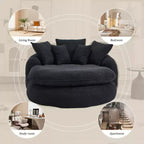 Divano Okak Bean Bag con 5 Cuscini, Grandi Divani Pouf per Adulti/Bambini, Sedia Gigante da Pavimento con Schienale Avvolgente per Salotto