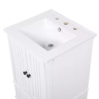 Mobile lavabo da bagno compatto da 20 pollici con contenitore, mobiletto da bagno in legno con cassetti e ante, bianco