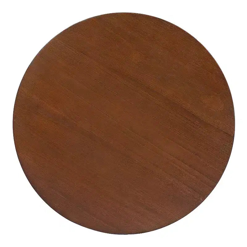 Tavolino rotondo in rattan con gambe in legno massiccio, tavolino d'appoggio da 15,7" - ModernLuxe