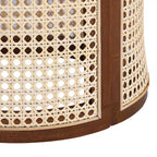 Tavolino rotondo in rattan con gambe in legno massiccio, tavolino d'appoggio da 15,7" - ModernLuxe