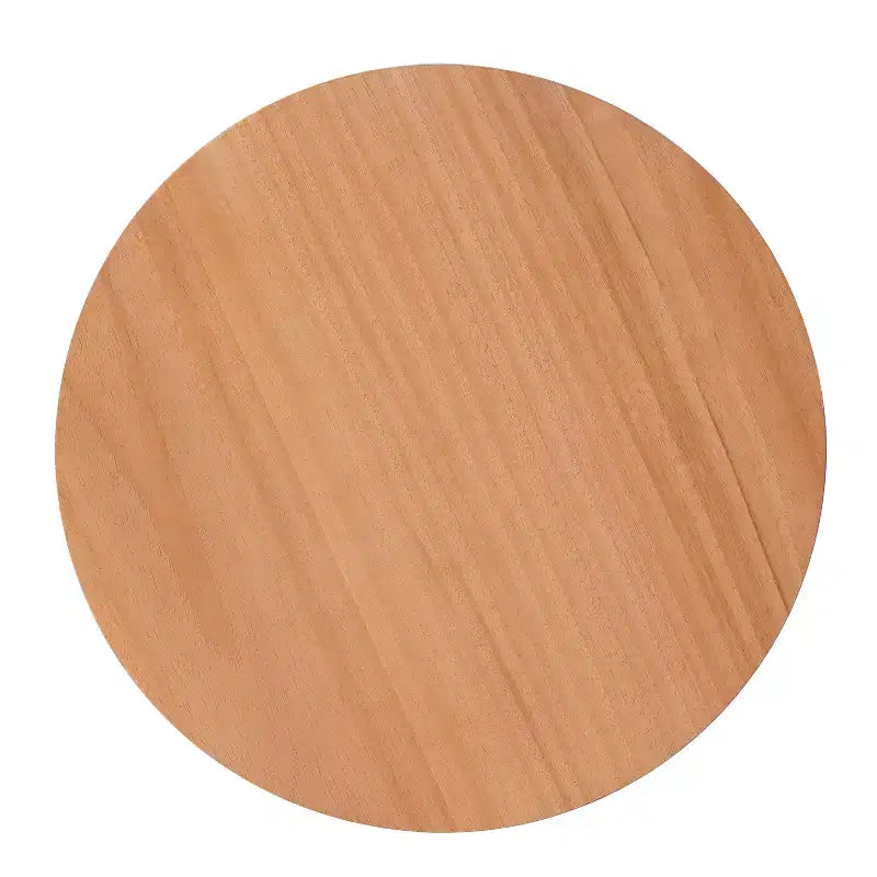 Tavolino rotondo in rattan con gambe in legno massiccio, tavolino d'appoggio da 15,7" - ModernLuxe