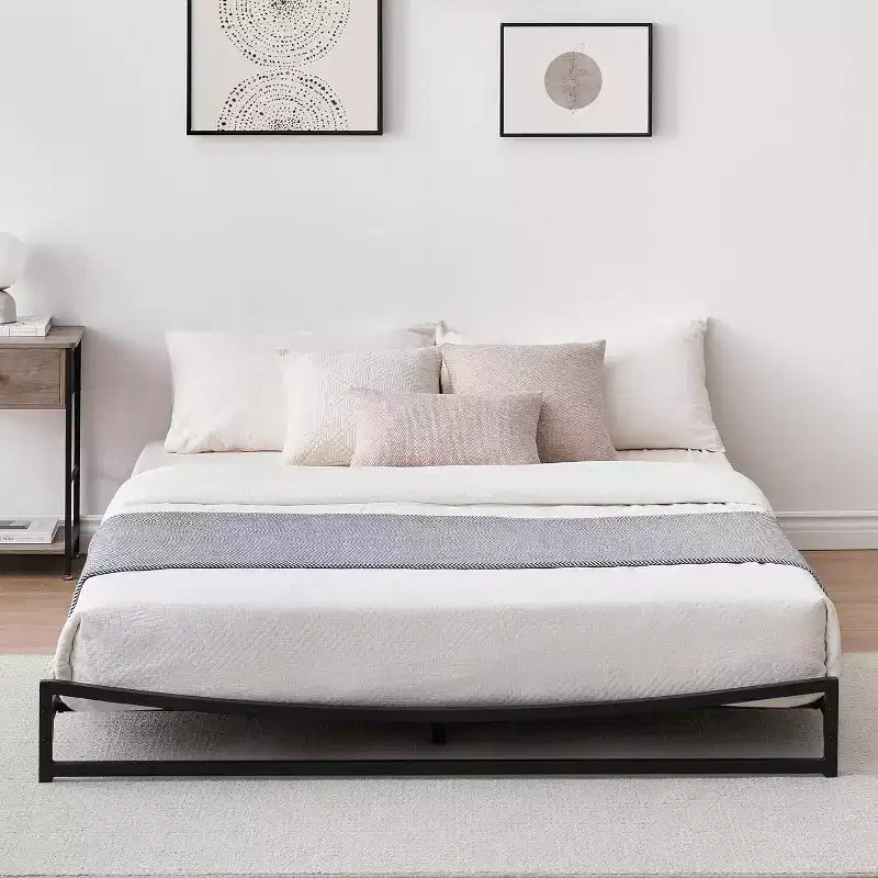 Piattaforma in metallo, telaio letto queen-size, senza molle, facile montaggio con robusto supporto in lamiera d'acciaio