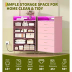 Comò alto moderno a 5 cassetti per camera da letto, cassettiera in legno con guide a chiusura silenziosa, organizer da ingresso bianco resistente all'acqua
