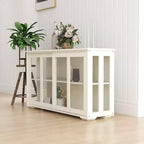 TUYOHW Mobile Dispensa da Cucina, Credenza con Ante Scorrevoli in Vetro, Ripiano Regolabile a 2 Livelli, Credenza per Cucina, Sala da Pranzo, Soggiorno