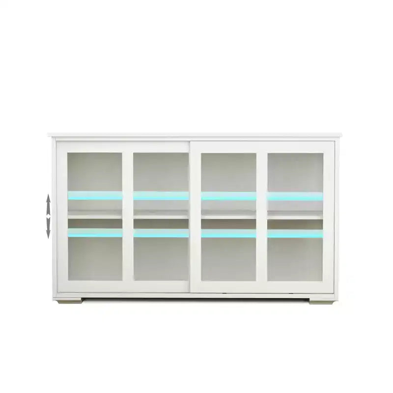 TUYOHW Mobile Dispensa da Cucina, Credenza con Ante Scorrevoli in Vetro, Ripiano Regolabile a 2 Livelli, Credenza per Cucina, Sala da Pranzo, Soggiorno