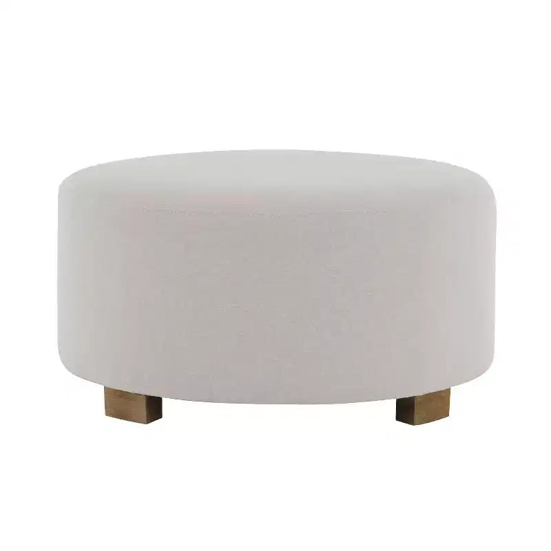 TUYOHW Poggiapiedi Tondo diametro 30,5 cm con Gambe in Legno di Gomma, Poggiapiedi Moderno Minimalista con Cuscinetti Antiscivolo, Decorazioni per la Casa