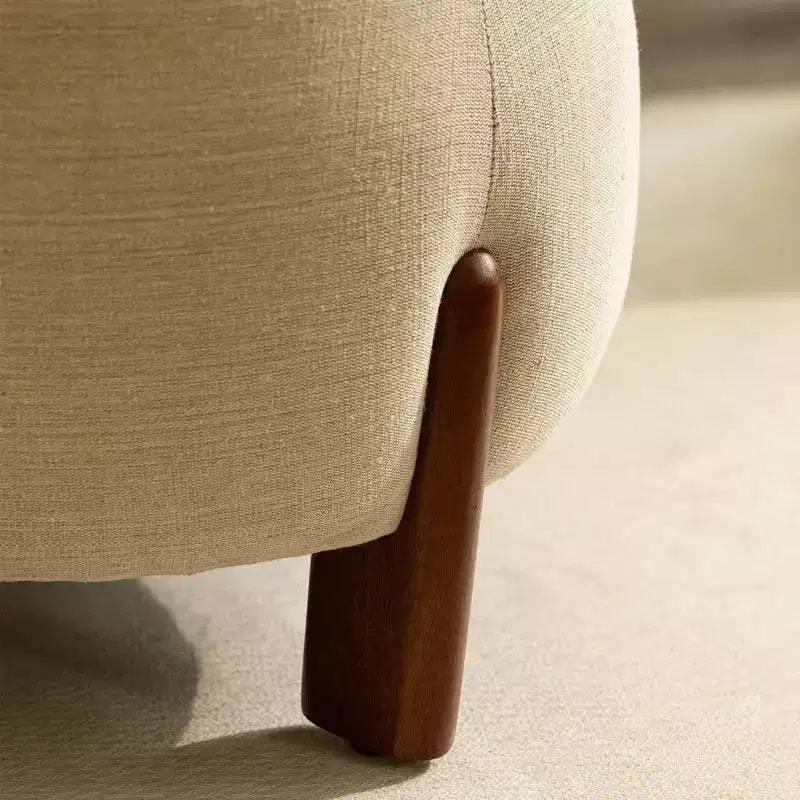 TUYOHW Poggiapiedi Artigianale con Base in Legno di Mango, Poggiapiedi Chic Rotondo per Camera da Letto e Soggiorno, Sgabello Accento, Facile Manutenzione
