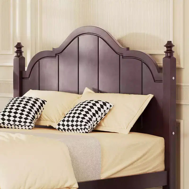 Whisen Struttura Letto Matrimoniale in Legno Vintage, Letto a Piattaforma con Testiera, Supporto a Doghe