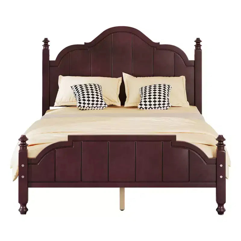 Whisen Struttura Letto Matrimoniale in Legno Vintage, Letto a Piattaforma con Testiera, Supporto a Doghe