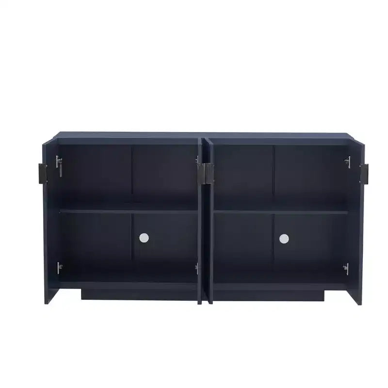 Mobile Credenza da 152 cm con 4 Ante Ondulate e Ripiani Regolabili. Tavolo Consolle per Ingresso. Soggiorno. Sala da Pranzo. Cucina