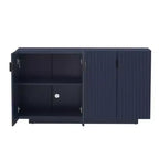 Mobile Credenza da 152 cm con 4 Ante Ondulate e Ripiani Regolabili. Tavolo Consolle per Ingresso. Soggiorno. Sala da Pranzo. Cucina