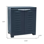 HomeRoots 26 Armadio multiuso in plastica resistente grigio scuro a due ante