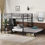 Letto a castello con scrivania, armadio e cassetto contenitore sotto il letto, letto a soppalco salvaspazio per camerette piccole