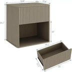 COZONY Comodini Moderni Set da 2, Design con Bordi Arrotondati per Camera da Letto Soggiorno, Non richiedono alimentazione.