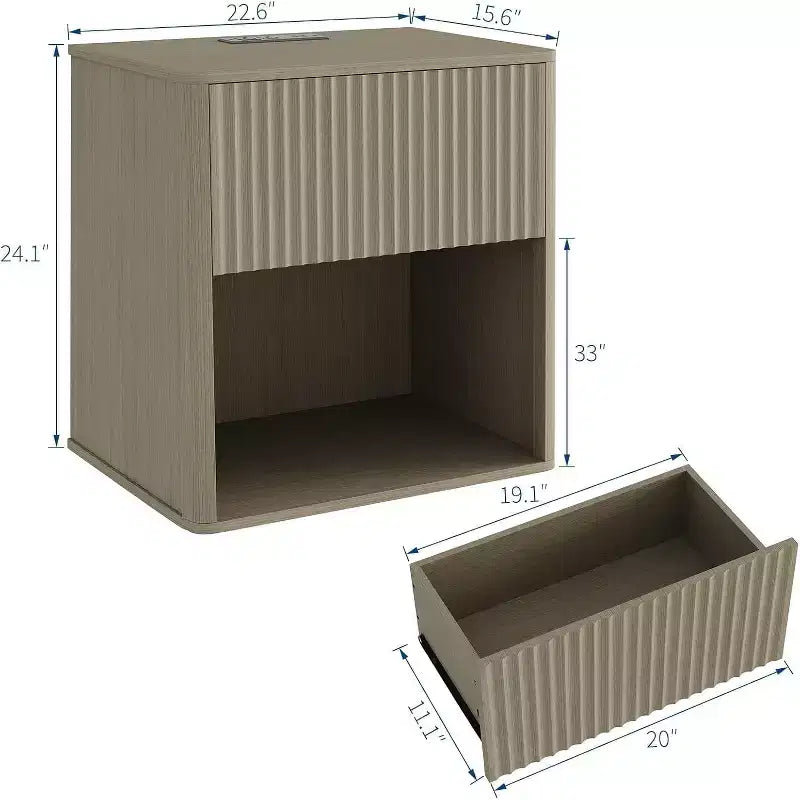 COZONY Comodini Moderni Set da 2, Design con Bordi Arrotondati per Camera da Letto Soggiorno, Non richiedono alimentazione.