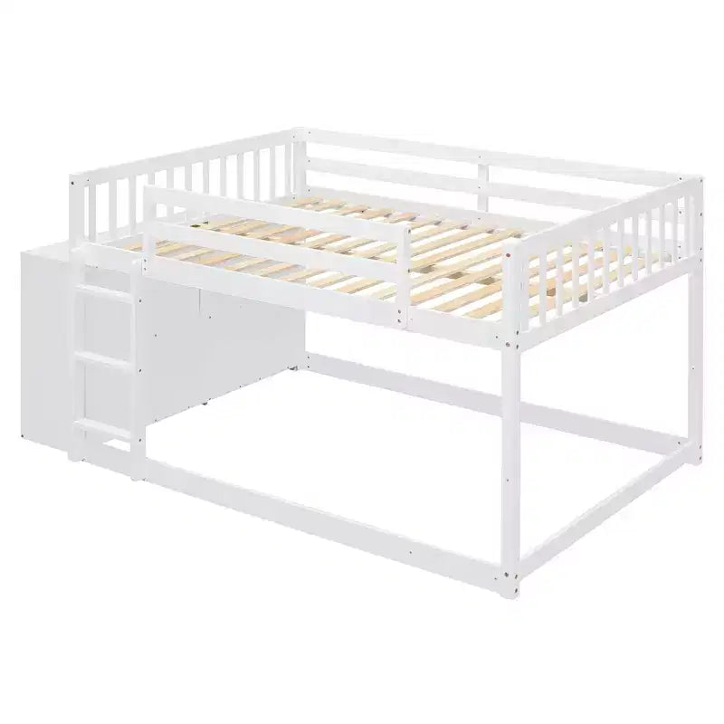 Luxystar Letto a castello moderno completo su completo con 4 cassetti e 3 mensole