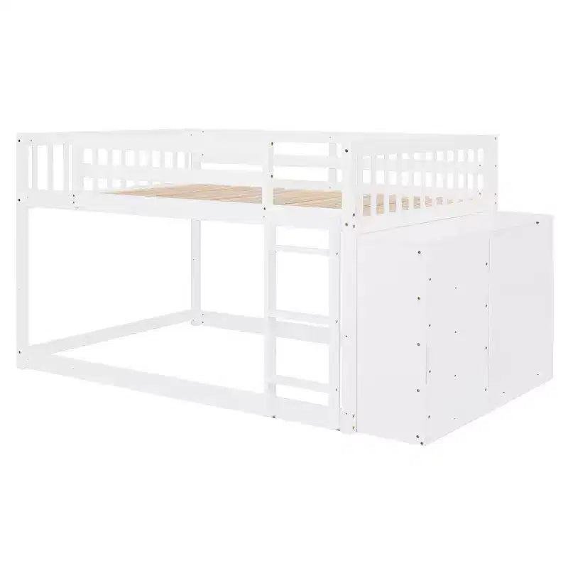 Luxystar Letto a castello moderno completo su completo con 4 cassetti e 3 mensole