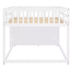 Luxystar Letto a castello moderno completo su completo con 4 cassetti e 3 mensole