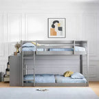Luxystar Letto a castello moderno completo su completo con 4 cassetti e 3 mensole
