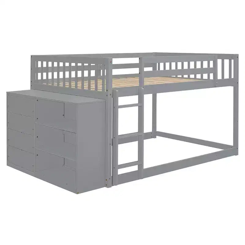 Luxystar Letto a castello moderno completo su completo con 4 cassetti e 3 mensole