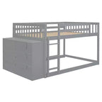 Luxystar Letto a castello moderno completo su completo con 4 cassetti e 3 mensole