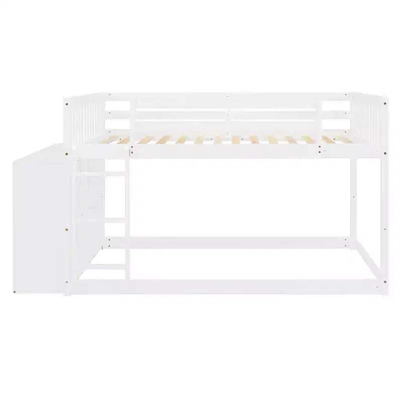 Luxystar Letto a castello moderno completo su completo con 4 cassetti e 3 mensole